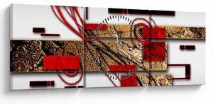 Obraz abstrakce (s hodinami) (90x30 cm)