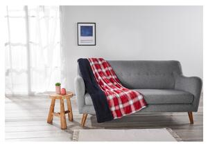LIVARNO home Hebká deka Tedyfleece, 150 x 200 cm (kostkovaná/červená) (100368249003)