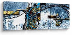 Abstraktní obraz (s hodinami) (90x30 cm)