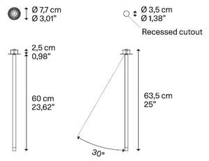 Lodes 15833 6720 A-tube Nano Swing medium, stropní svítidlo, 3W LED 2700K, hnědá, 60cm