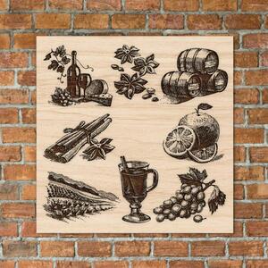 DUBLEZ | Dřevěný obraz na zeď - Svařené víno