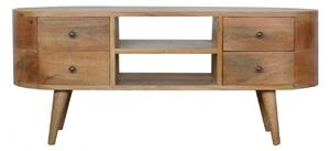 TV stolek se zaoblenými liniemi z masivního mangového dřeva, 110 × 35 × 47 cm
