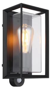 Globo 31982SS -Venkovní nást. svít. se senzorem LOGANA 1xE27/60W/230V IP44 černá