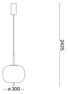 Ideal Lux - LED Lustr na lanku UMILE LED/20W/230V pr. 30 cm CRI 90 mosaz/bílá