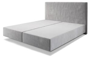 DELIFE Boxspring postel Dream-Well 180x200 šedá mikrovelur bez nohou