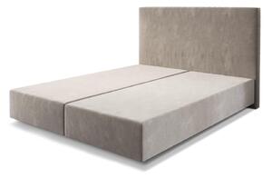 DELIFE Boxspring postel Dream-Well 160×200 béžová Mikrovelur bez nožiček