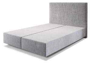 DELIFE Boxspring postel Dream-Well 140×200 šedá mikrovelur bez nohou