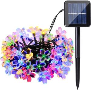 HJ 5m 20LED solární světelní řetěz venkovní s květinovými žárovkami LED barva: RGB