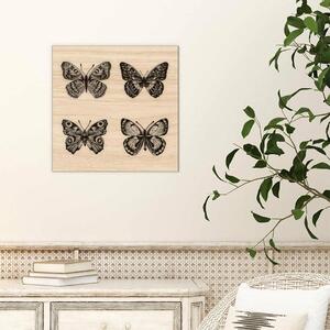 DUBLEZ | Retro obraz na dřevě - Motýli