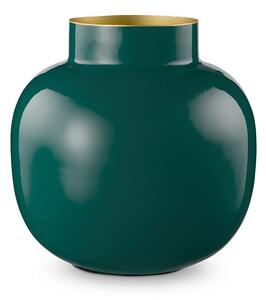 Pip Studio kovová váza 25cm, zelená (kovová váza)