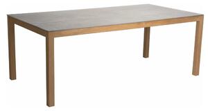 Stern Jídelní stůl, Stern, obdélníkový 200x100x74 cm, rám teak, deska keramický kompozit dekton lava light grey