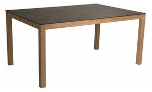 Stern Jídelní stůl, Stern, obdélníkový 160x90x74 cm, rám teak, deska keramický kompozit dekton lava light grey