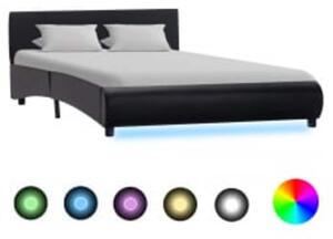 Rám postele s LED světlem černý umělá kůže 140 x 200 cm 285483