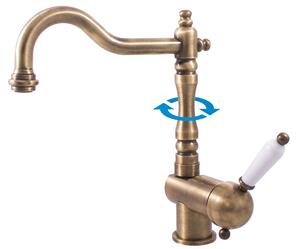 Slezák - RAV Umyvadlová/dřezová baterie bez výpusti LABE - L508.x/8SM, Stará mosaz (Bronz) Připojovací hadičky - závit: 3/8"
