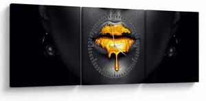 Obraz - Rty ženy (s hodinami) (90x30 cm)