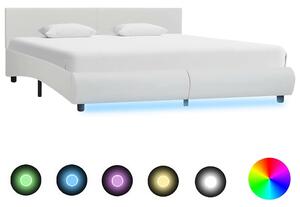 Rám postele s LED světlem bílý umělá kůže 180 x 200 cm 285491