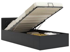 Rám postele s úložným prostorem černý umělá kůže 90 x 200 cm 285510