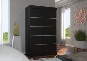 Úzká šatní skříň 120 cm JABRA - černá