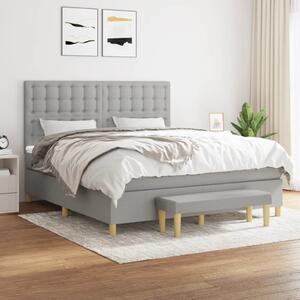Box spring postel s matrací světle šedá 160 x 200 cm textil 3137485