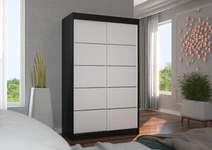 Úzká šatní skříň 120 cm JABRA - bílá / černá