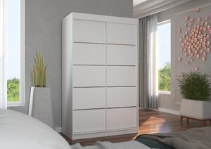 Úzká šatní skříň 120 cm JABRA - bílá