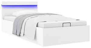 Rám postele LED s úložným prostorem bílý umělá kůže 90 x 200 cm 285546