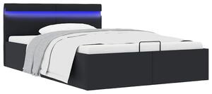 Rám postele LED s úložným prostorem černý umělá kůže 140x200 cm 285543