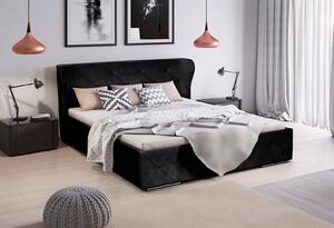Čalouněná postel Orlando 160x200 D Soft 11 černý Idczak meble
