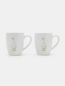 Sinsay - Keramické hrnky s motivem husy 2 pack - bílá