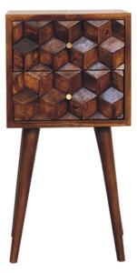 Mini noční stolek v kaštanovém odstínu s 2 zásuvkami, 31 × 30 × 62 cm