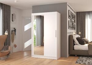 Zrcadlová skříň 120 cm s posuvnými dveřmi CABRIS - bílá