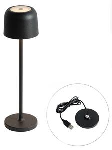 Stolní lampa černá dobíjecí vč. nabíjecí stanice - Raika