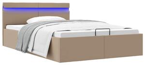 Rám postele LED úložný prostor cappuccino umělá kůže 140x200 cm 285561