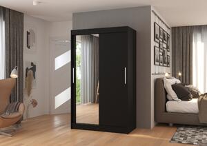 Zrcadlová skříň 120 cm s posuvnými dveřmi CABRIS - černá