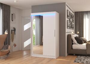 Zrcadlová skříň 120 cm s LED osvětlením CABRIS - bílá