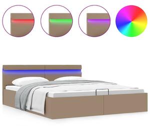 Rám postele LED úložný prostor cappuccino umělá kůže 160x200 cm 285562