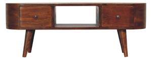 TV stolek v kaštanovém odstínu se zaoblenými liniemi, 100 × 30 × 37 cm