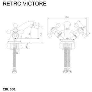 MEREO - Bidetová baterie, Retro Viktorie, s výpustí, chrom (CBL501)