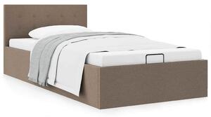 Rám postele s úložným prostorem taupe textil 90 x 200 cm 285594