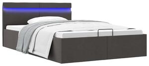 Rám postele LED s úložným prostorem tmavě šedý textil 120x200cm 285602