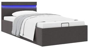 Rám postele s úložným prostorem LED tmavě šedý textil 90x200 cm 285600