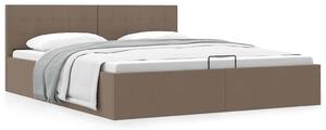 Rám postele s úložným prostorem taupe textil 160 x 200 cm 285598