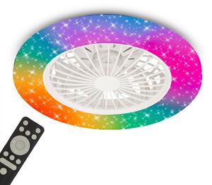 BRILO 3890016 Tuuletin A stropní svítidlo s ventilátorem pr.48,5 cm - 48W, 5300lm, LED, stmívatelné, dálkový ovladač, CCT, RGBIC, bílé - BRILO