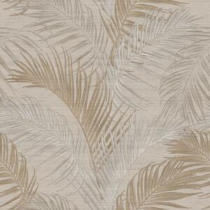 Luxusní písková vliesová tapeta s palmovými listy, 33314, Tradizioni, Cristiana Masi by Parato