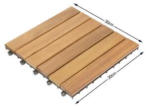FurniGO Dřevěné dlaždice - sada 11ks, 30×30 cm