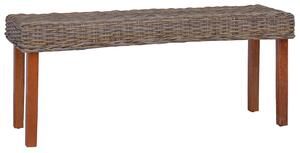 Lavice 110 cm přírodní kubu ratan a masivní mahagon 285791