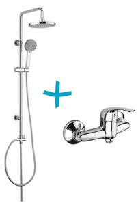 MEREO - Sprchová souprava Lila-plastová hlavová sprcha a třípolohová ruční sprcha vč. sprch. baterie 100 mm (CBEE609A)