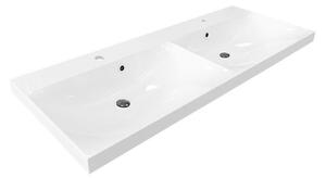 MEREO - Opto, koupelnová skříňka. umyvadlo z litého mramoru, bílá/dub, 4 zásuvky, 1210x580x458 mm (CN933M)