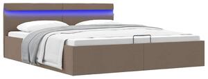 Rám postele s úložným prostorem LED taupe textil 160 x 200 cm 285628