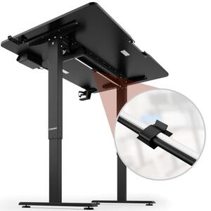 FurniGO Výškově nastavitelný kancelářský stůl černý-110x60x118 cm